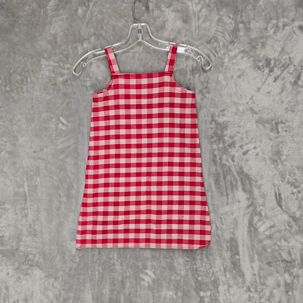 Homemade Palaka Gingham Dress Girls Size 6 Plaid Sleeveless Cottage Checkered‎